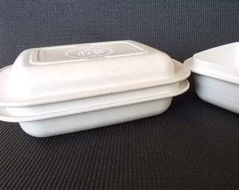 Vintage Tupperware Ultra 21 Small Roasting 3 Pc Set for oven or microwave parts 1762 lid 1765 1 Qt and 1761 1.5 Qt