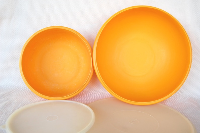 Set of 2 Vintage Tupperware Yellow Bowls Fix N Mix and Large Etsy