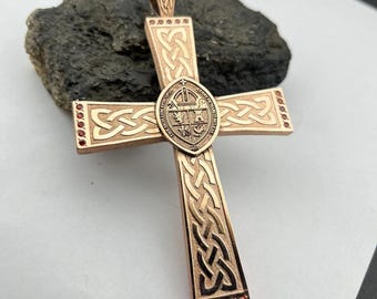 Custom Episcopal Pectoral Cross with Your Seal, Personalized Bishop Cross Pendant, Handmade Clergy Jewelry, Religious Gift for Priests,
