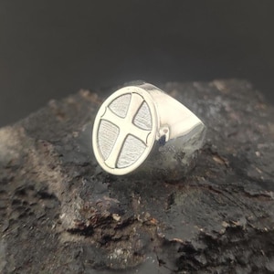 Ring paus Franciscus, aangepaste bisschopring, 925 zilveren kruisring, sterlingzilveren geestelijkheidsring, gepersonaliseerde naamring, cadeau voor hem