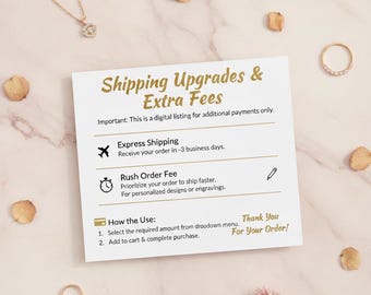 Postage Label, Shipping Upgrade, Replacement