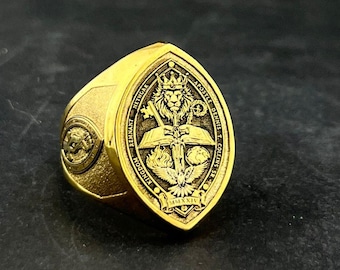 Bishop Ring with Papal Coat of Arms – Pope Francis Inspired Cross Ring –Cross ring,  Apostle Seal Catholic Jewelry – Religious Gift