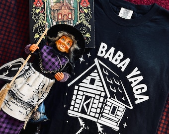 Baba Yaga Comfort Colors Witchy Shirt: Slavic Witch Folklore Tee