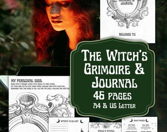 Vintage Hexerei druckbare Zauberbuch Seiten, Witchcraft Junk Journal Kit, Grimoire Vorlagen PDF