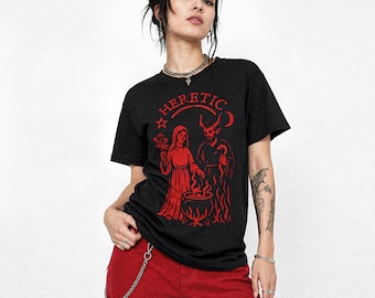 Heretic Comfort Colors T-Shirt: Dark Gothic Witchy Tee