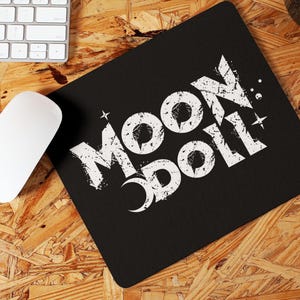 Moon Doll Mouse Pad: Witchy Celestial Desk Accessory