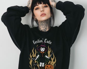 Retro Witch Sweatshirt: Might Curse You Later Shirt, Halloween Witchy Sweatshirt