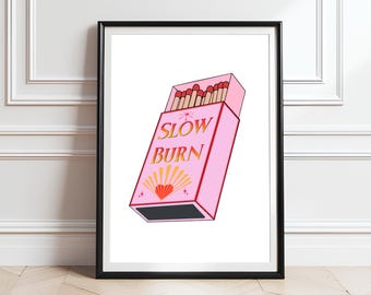 Impresión de cerillas de combustión lenta: Romantasy Booktok Wall Art (Descarga digital)