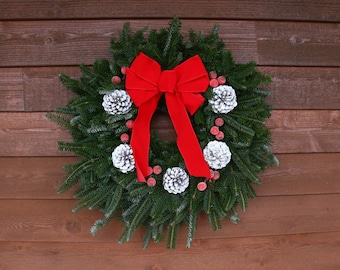 Red Evergreen Wreath