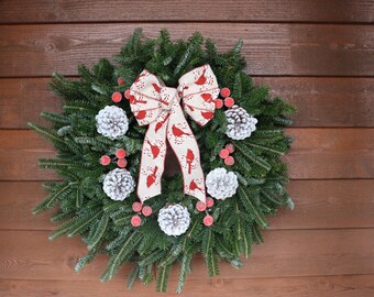 Cardinal Evergreen Wreath