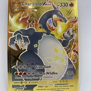 Pokemon Karte Glurak Metall Geschenk Kind Kindergeschenk Geburtstag Metallkarte