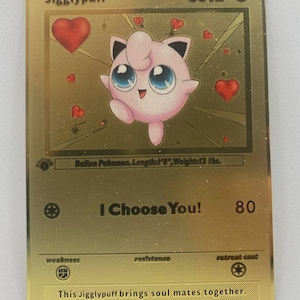 Pokémon Karte Partner Geschenk Jigglypuff Liebe Love Kuss Jahrestag Geburtstag Taufe Kind Monatstag klein & süß