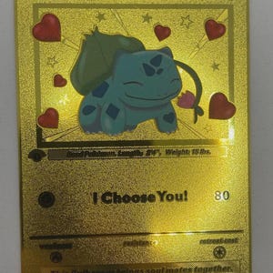 Pokémon Karte Partner Geschenk Bisasam / Bulbasaur Liebe Love Kuss Jahrestag Geburtstag Taufe Kind Monatstag