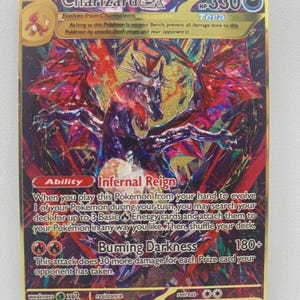 Pokemon Karte Glurak / Charizard Ex Metall Geschenk Kind Kindergeschenk Geburtstag Taufe Metallkarte