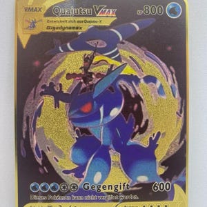 Pokemon Quajutsu Vmax Metallkarte Geschenk Kind Ostern Geburtstag Kindergeschenk Metall Taufe