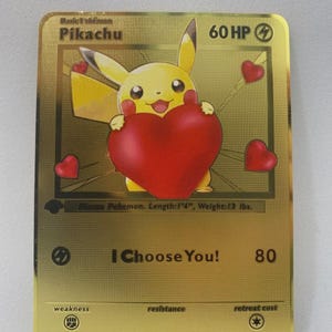 Pokémon Karte Partner Geschenk Pikachu Liebe Love Kuss Jahrestag Geburtstag Taufe Kind Monatstag