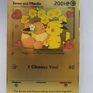Pokémon Karte Partner Geschenk Liebe Love Kuss Jahrestag Geburtstag Taufe Kind Monatstag Pikachu Evoli