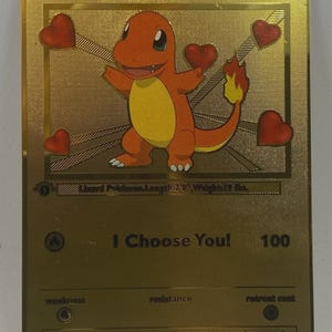 Pokémon Karte Partner Geschenk Glumanda / Charmander Liebe Love Kuss Jahrestag Geburtstag Taufe Kind Monatstag