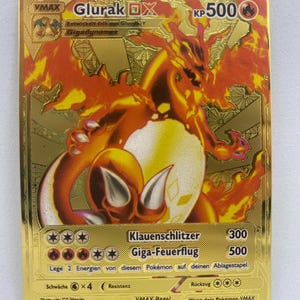 Pokemon Karte Glurak GX Metall Geschenk Kind Kindergeschenk Geburtstag Ostern Taufe Metallkarte