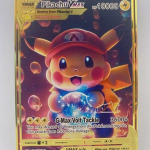 Pokémon Karte Pikachu Vmax Kind Super Mario Metallkarte Geschenk Gold Metall Kind Kindergeschenk Geburtstag Metallkarte