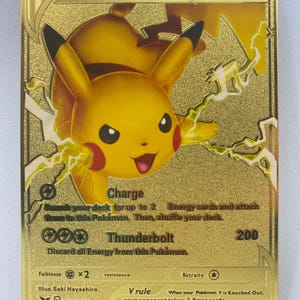 Pokémon Karte Pikachu V Kind Geschenk Weihnachten Gold Metall Geburtstag / Taufe Metallkarte