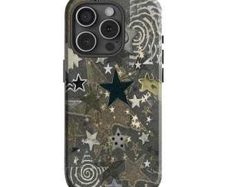 Stars y2k collage Phone Case Twinkle night Cover for iPhone 17, 16, 15, 14, 13, 12, 11,  Samsung Galaxy S24 Ultra,Celestial Patchwork Design