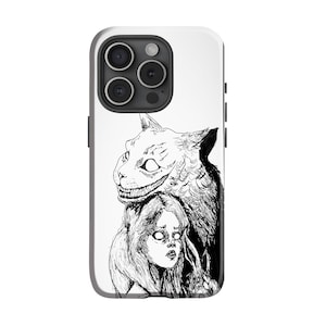 Funda estética de Alicia en el País de las Maravillas para iPhone 16, 15, 14 y 13 Pro Max Plus / Funda para Samsung S25, S24 y S23 Ultra / Alicia y el Gato