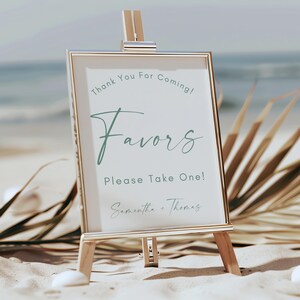 Sage Green Baby Shower Favor Sign: Editable Canva Template (5x7 & 8x10, Digital Download)