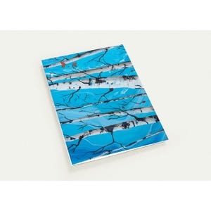 Dans le bleu des bouleaux - Lot de 10 cartes de voeux personnalisées - Cartes uniques faites main