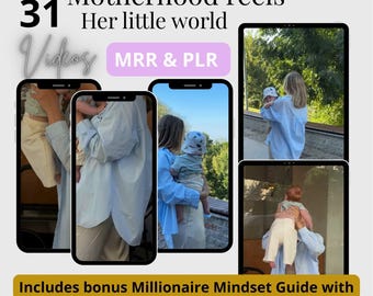 31 Motherhood Video Reels, Her Little World, Faceless Content for Instagram, Faceless Motherhood, Faceless Mom Reels, Mom Life Done For You