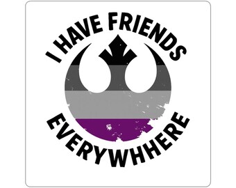 Asexual Friends Kiss-Cut Stickers - Perfect for Pride, Affirmation, Laptop Decals, Gifts, Queer Community Decor