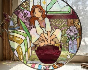 Acchiappasole in resina ispirato ad Arrietty, decorazione per finestre in stile Ghibli, incantevole decorazione da parete, arredamento cottagecore, regalo per lei