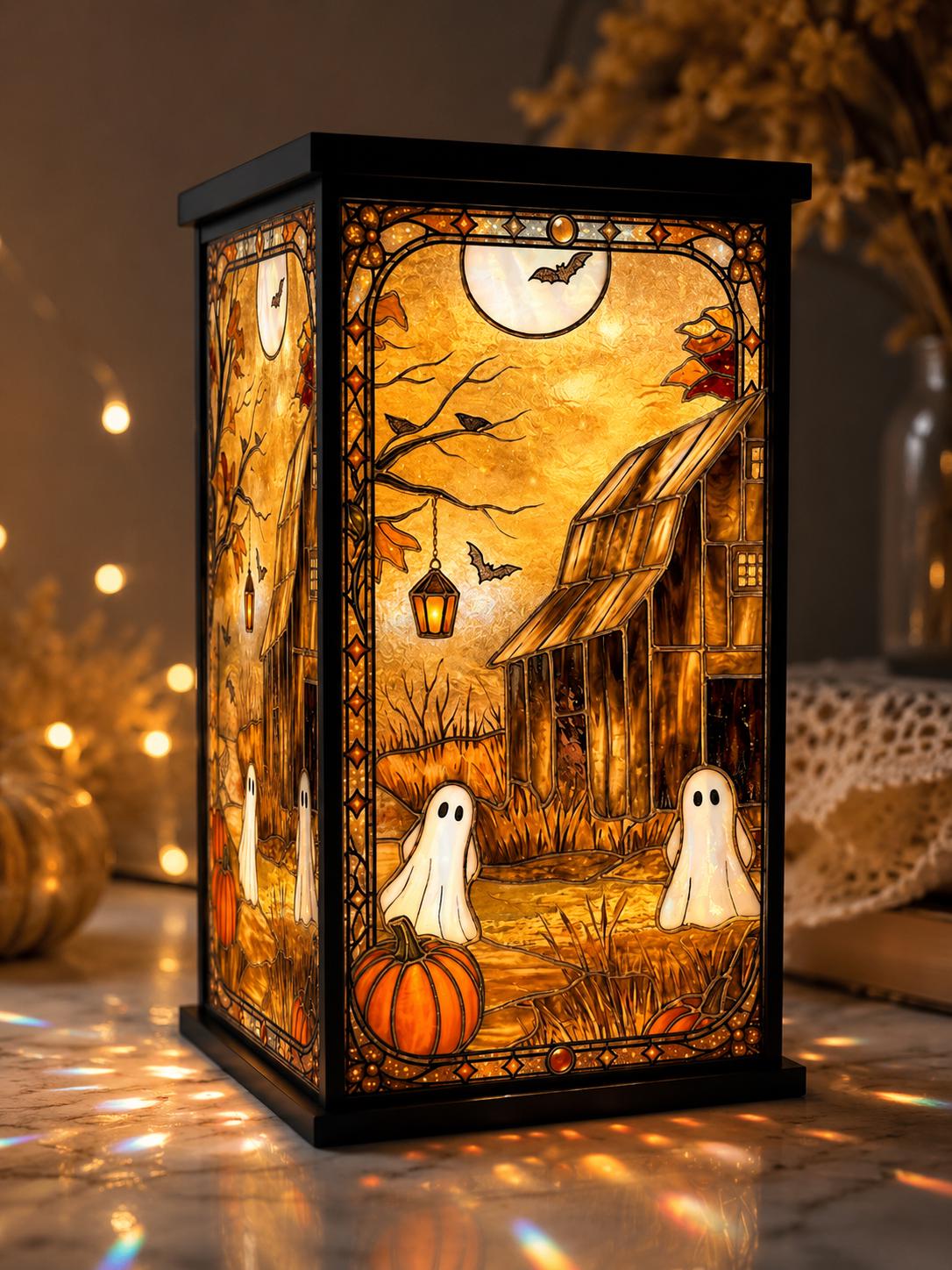Stain Glass Pumpkin Lamp - Etsy