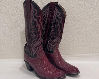 Botas vaqueras de mujer Justin Style 8834, color burdeos y negro, talla 6B (EE. UU.)