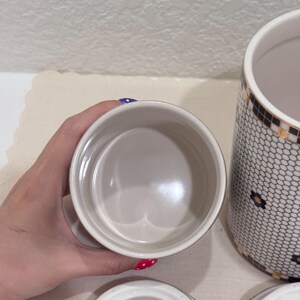 Anthropologie French Bistro Tile Canister Set Rise & Shine Du Jour Scoop 3pc image 15