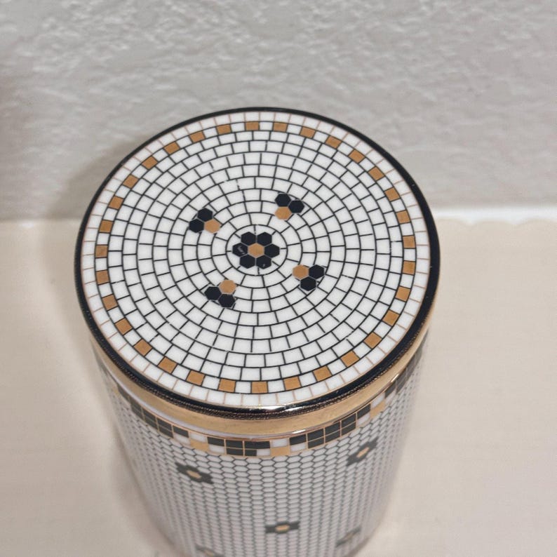 Anthropologie French Bistro Tile Canister Set Rise & Shine Du Jour Scoop 3pc image 12