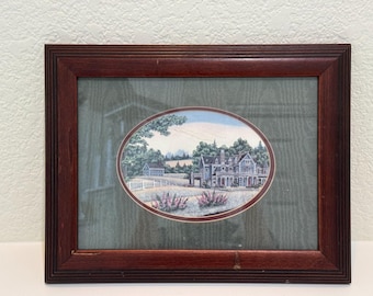 Conjunto de 3 gravuras emolduradas de Catherine Karnes Munn - Arte para Casa Vitoriana - Decoração de Parede dos Anos 1990