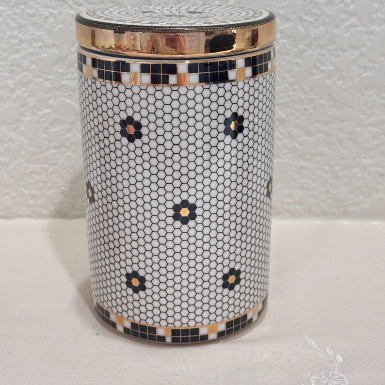 Anthropologie French Bistro Tile Canister Set Rise & Shine Du Jour Scoop 3pc image 11