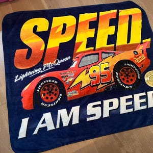 Disney Pixar Cars Lightning McQueen I Am Speed Throw Blanket 58x48 Northwest Co image 1