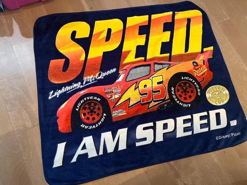 Disney Pixar Cars Lightning McQueen I Am Speed Throw Blanket 58x48 Northwest Co image 1