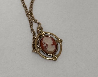 1928 sieraden vintage stijl camee ketting goudkleurige witte emaillen hanger