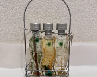 Coffret cadeau d'huiles de bain apaisantes Shonfeld's vintage, présentoir scellé de 3 bouteilles de lavande