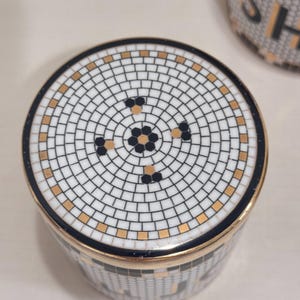 Anthropologie French Bistro Tile Canister Set Rise & Shine Du Jour Scoop 3pc image 4