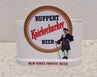 Vintage Ruppert Knickerbocker Bier Werbung Kunststoff Barware Halter 18 cm