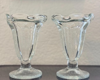 Libbey Glass Company Set of 2 Vintage-Style Glass Ice Cream Sundae Cup