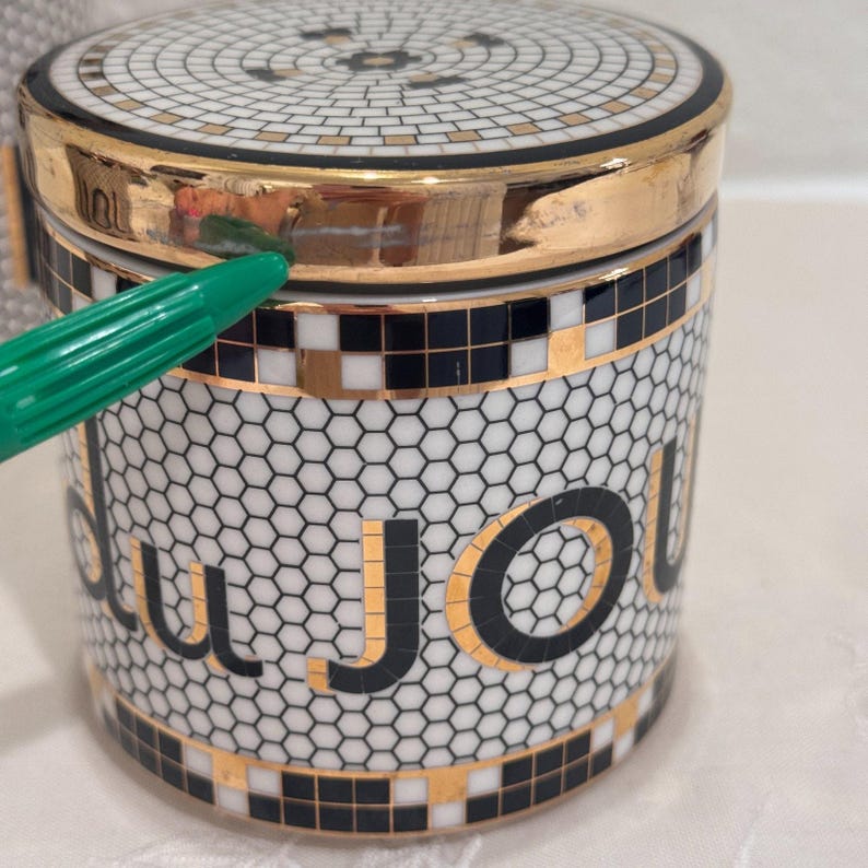 Anthropologie French Bistro Tile Canister Set Rise & Shine Du Jour Scoop 3pc image 6
