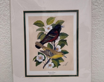Earl Henry 'Orchard Oriole' vogelkunstdruk dubbel gematteerd 11 x 14