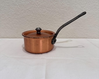 Falk Culinair Belgium Copper 9cm Mini Saucepan w/ Lid Butter Melter Cast Iron