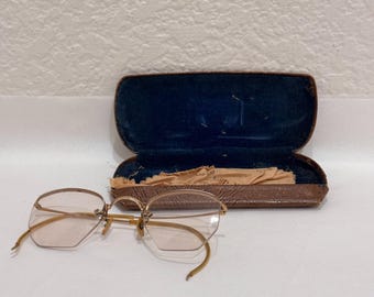 Occhiali da vista AO Rimway Ful-Vue 1/10 12K GF con custodia e panno per la pulizia Texas State Optical.