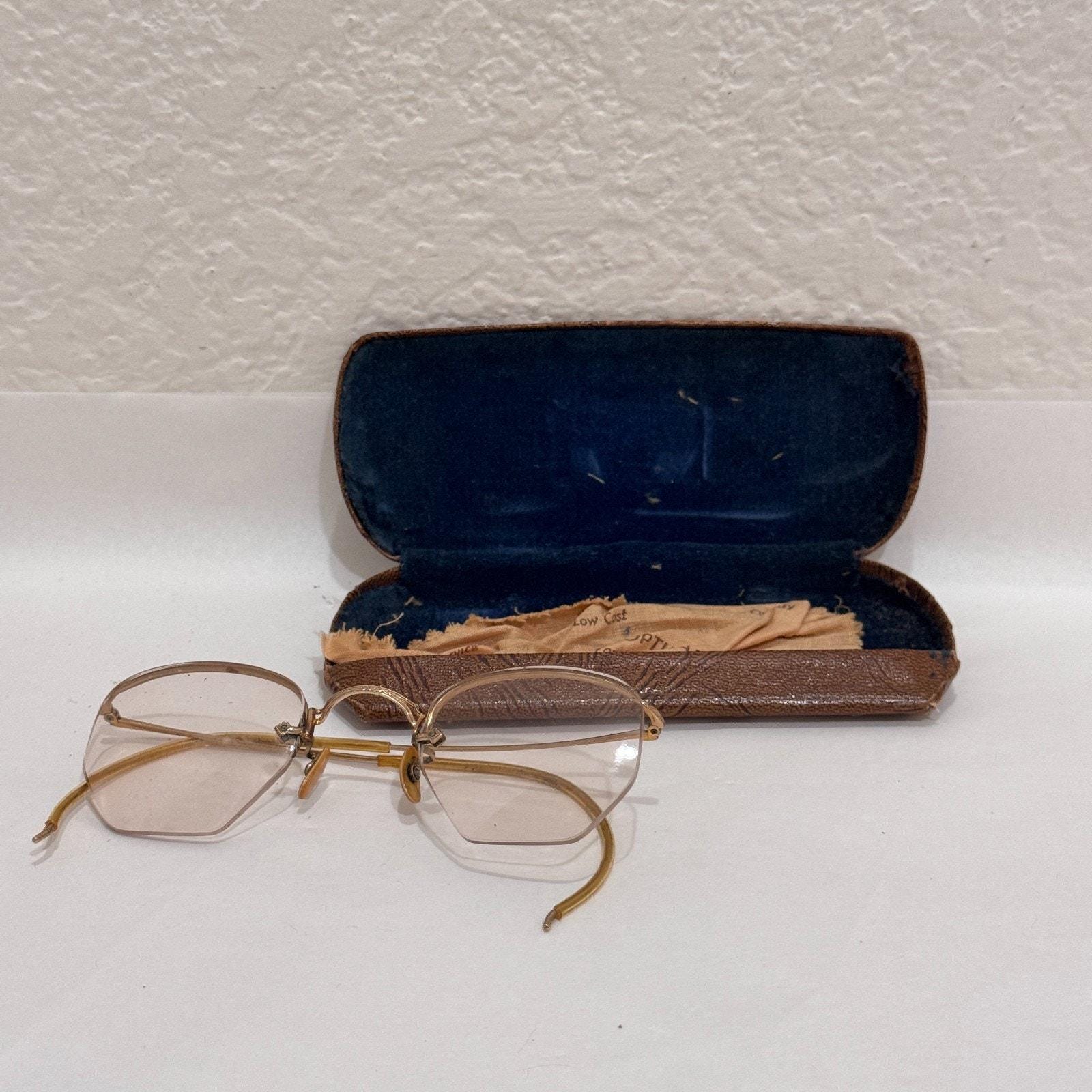 Vintage 60s 12K GF White Gold Oval Eyeglasses Frame With Floral Case 12k Gf Eyeglasses - Etsy main image 4
